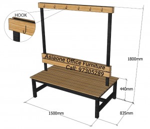 Double Sided Wooden Bench with cloths hook