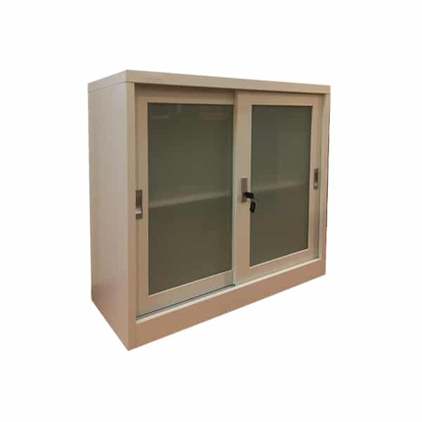 Half Height Glass Sliding Door Cupboard