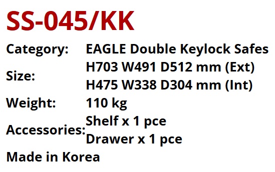 Double Keylock Safes - Dimension