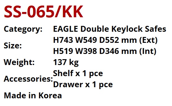 Double Keylock Safes - Dimension