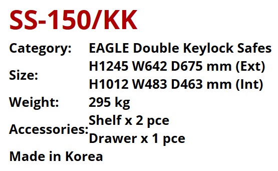 Double Keylock Safes - Dimension
