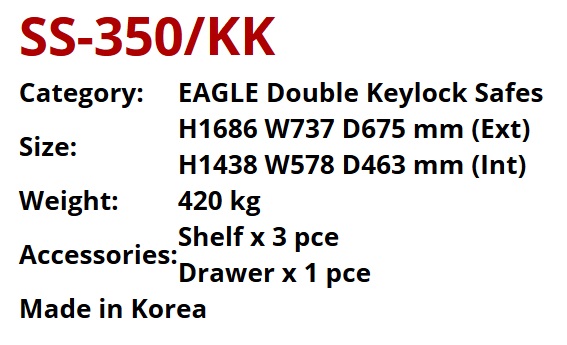 Double Keylock Safes - Dimension