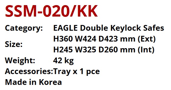 Double Keylock Safes - Dimension
