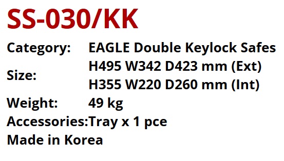 Double Keylock Safes - Dimension